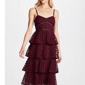 Club Monaco Burgundy Lace Midi Dress